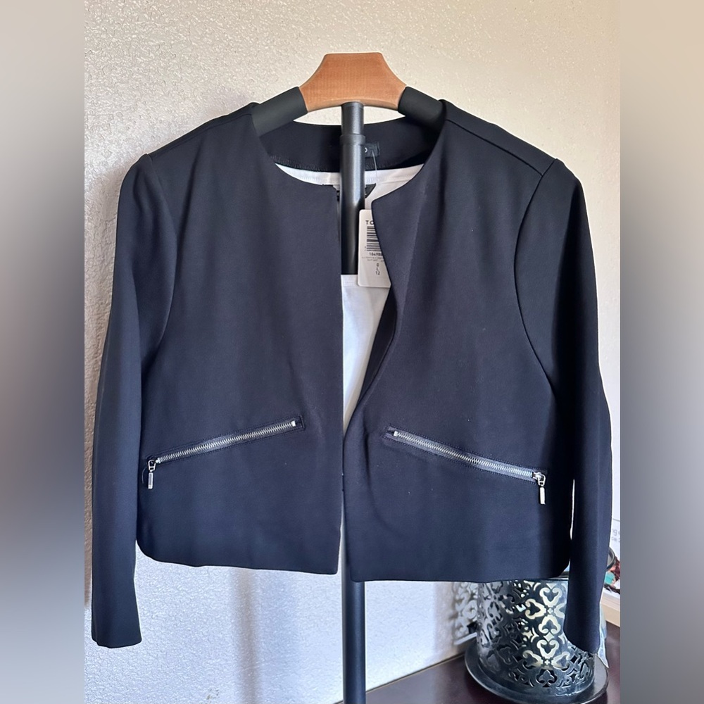 Torrid Women's Black Cropped Jacket Size:0X (12) - Picture 3 of 7